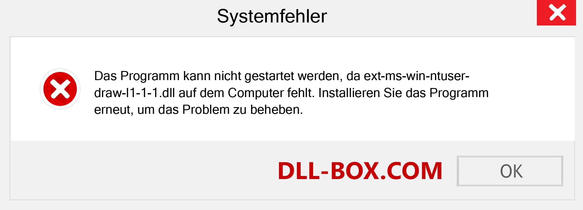 ext-ms-win-ntuser-draw-l1-1-1.dll-Datei fehlt?. Download für Windows 7, 8, 10 - Fix ext-ms-win-ntuser-draw-l1-1-1 dll Missing Error unter Windows, Fotos, Bildern