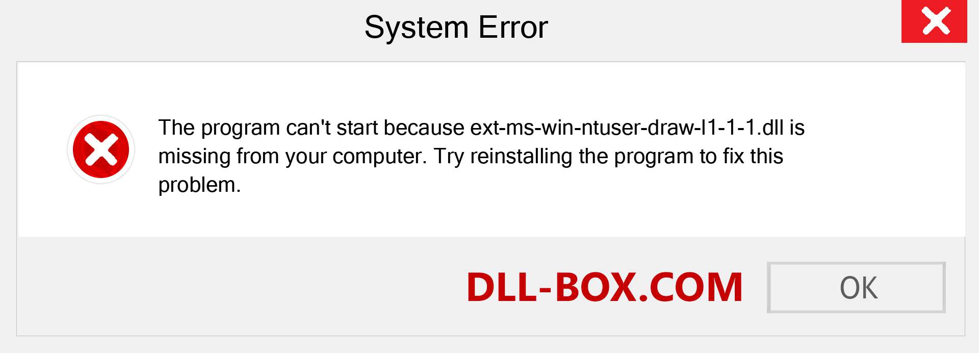  ext-ms-win-ntuser-draw-l1-1-1.dll file is missing?. Download for Windows 7, 8, 10 - Fix  ext-ms-win-ntuser-draw-l1-1-1 dll Missing Error on Windows, photos, images